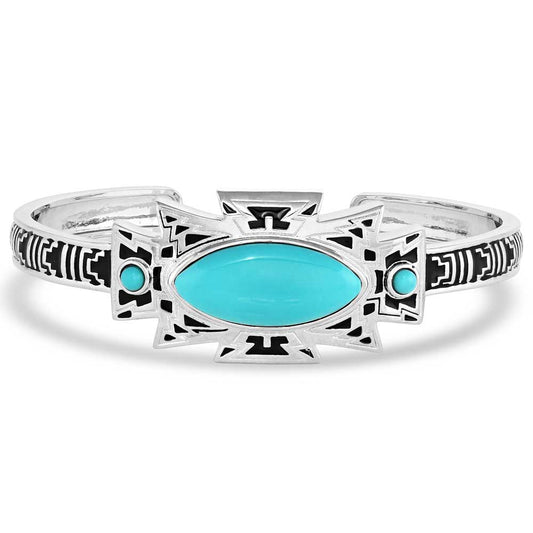 Ocean Storm Cloud Turquoise Cuff Bracelet