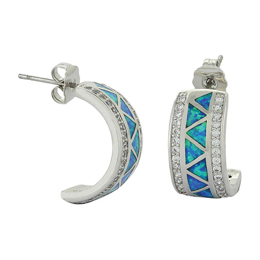 Zig Zag Opal Cuff Earrings