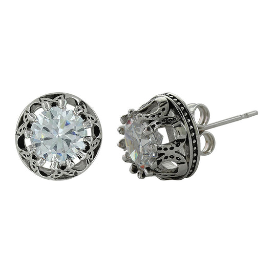 Horseshoe Bezel Stud Earring