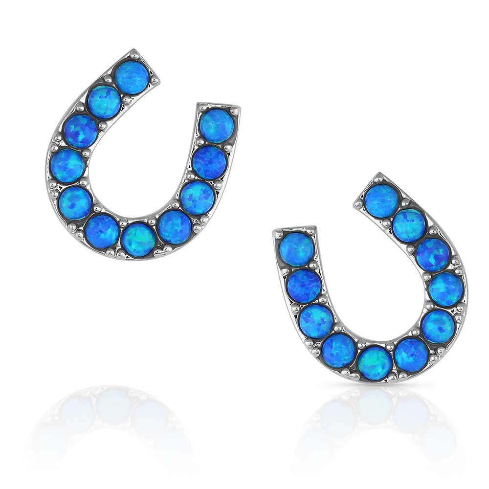 Water's Luck Horseshoe Opal Earrings