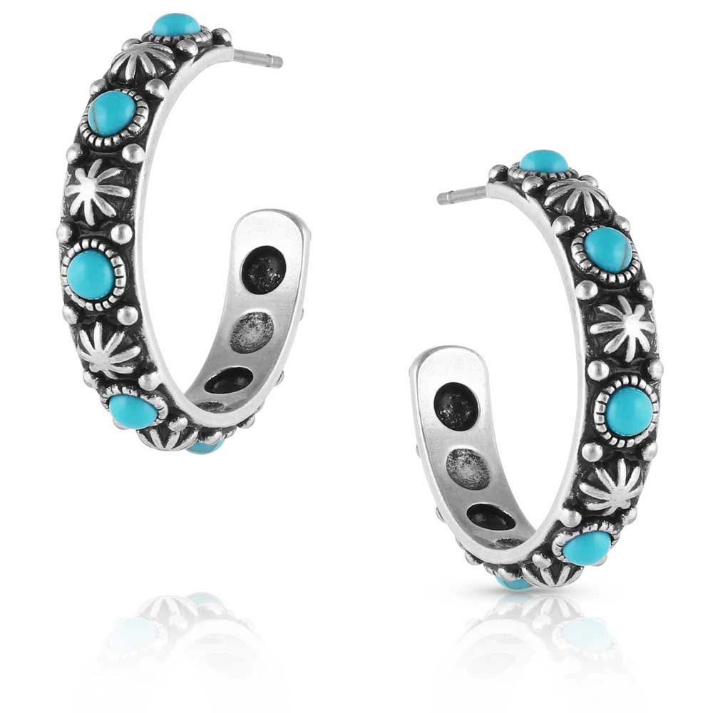 Starlight Starbrite Turquoise Hoop Earrings