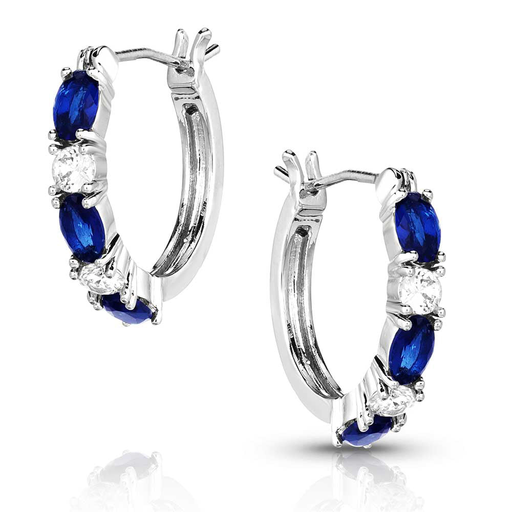 Endless Montana Blue Crystal Hoop Earrings