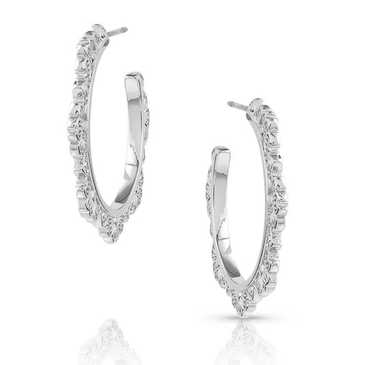 Floral Edge Hoop Earrings