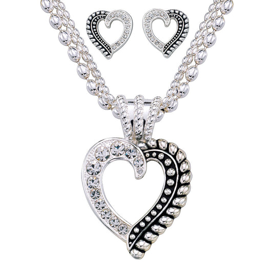 Rope & Ball Heart Jewelry Set