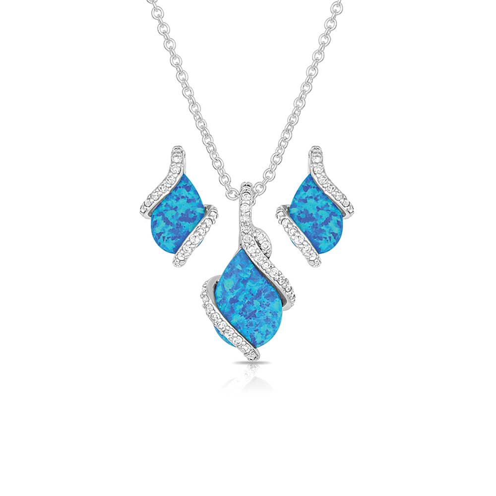 Wrapped Opal Jewelry Set