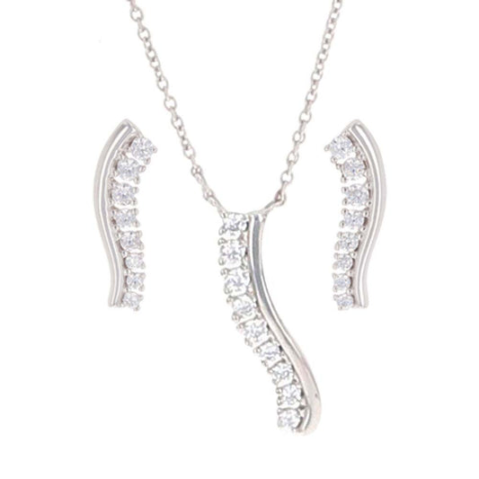 River Run Waving Bar Pendant Jewelry Set