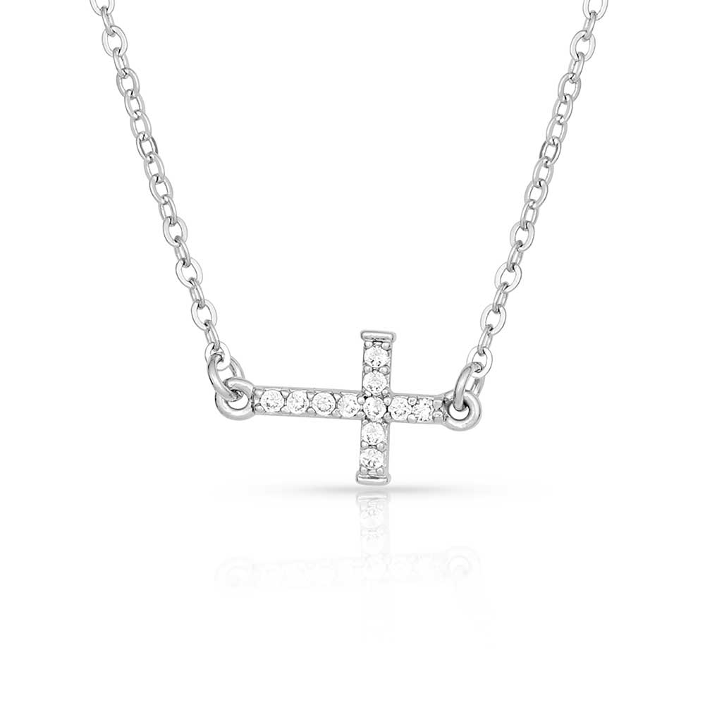 Tiny Crystal Cross Necklace