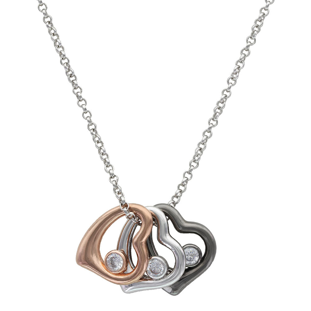 Three Heart Ring Necklace