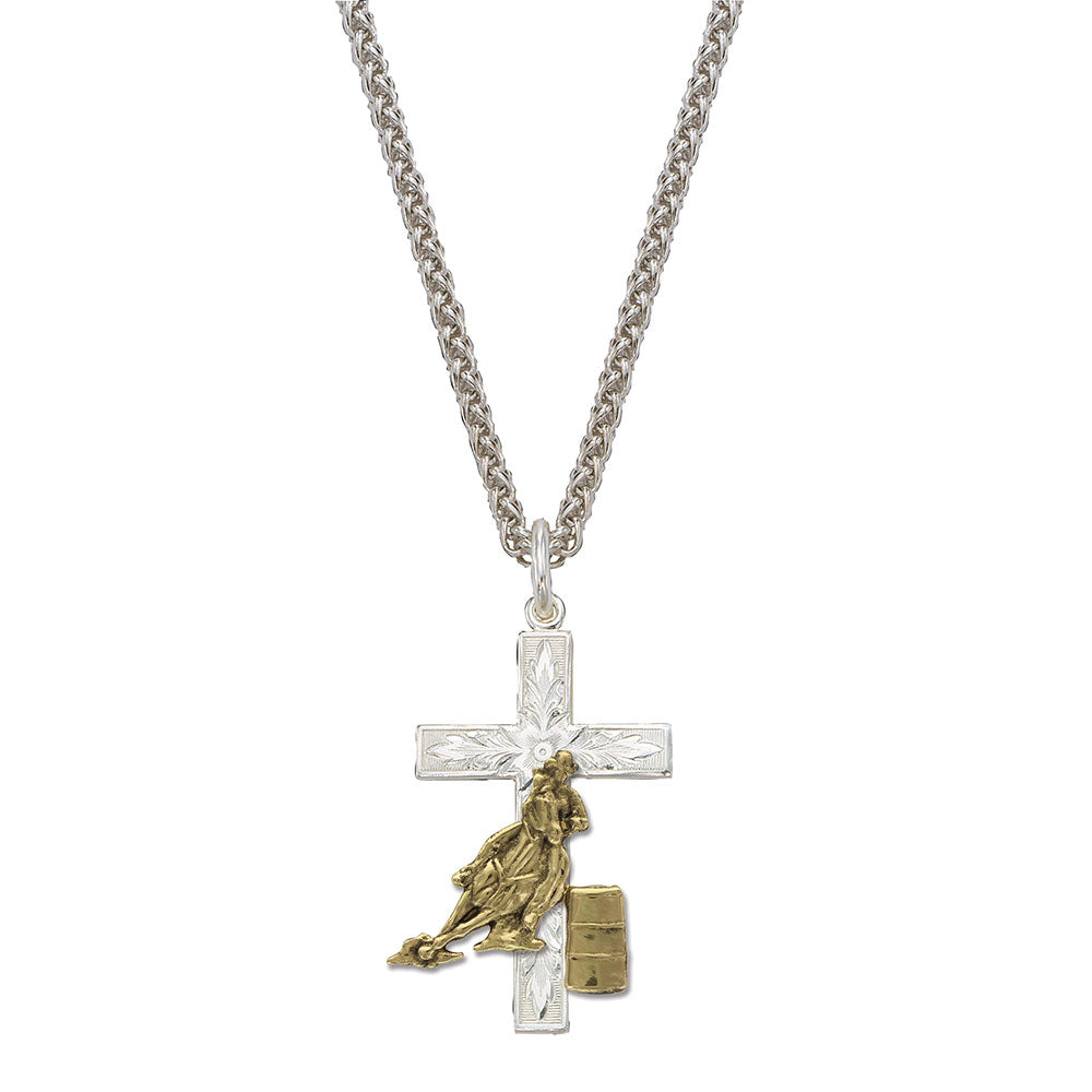 Montana Cross Necklace with Barrel Racer NC45