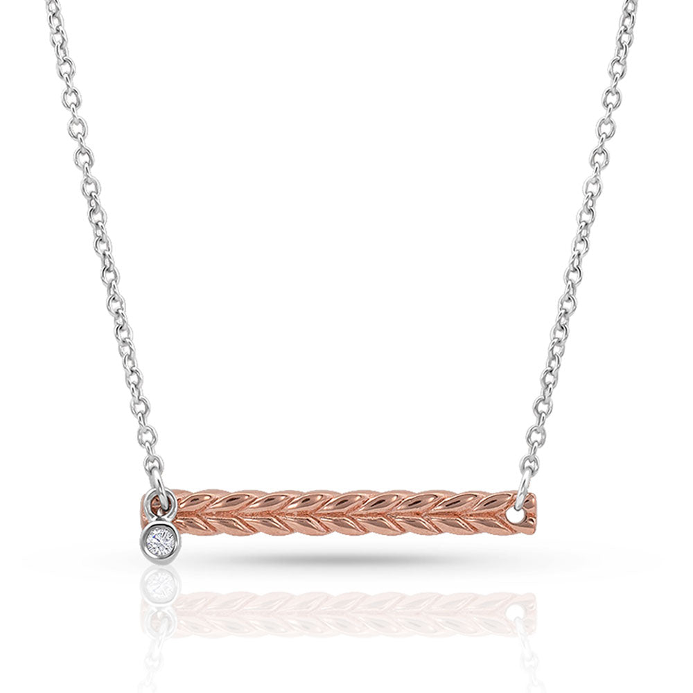 Rose Braided Bar Necklace