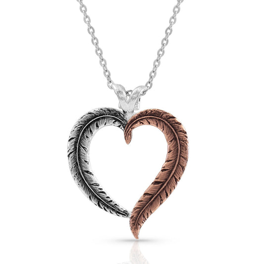 Hearts Aflutter Feather Necklace