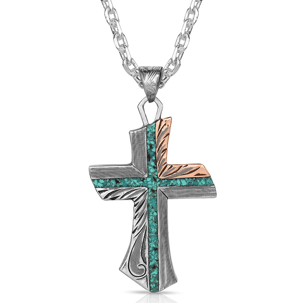 Montana Inner Light Turquoise Cross Necklace